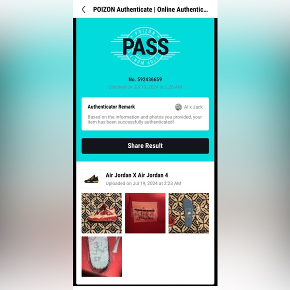 Fire red and summit white Jordan 4 size 10.5 - Picture 7 of 7